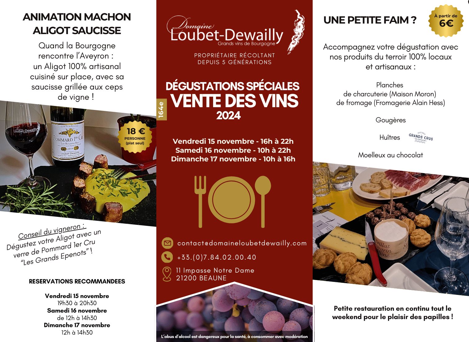 Affiche information Ventes des Vins Côté Gourmandise 2024