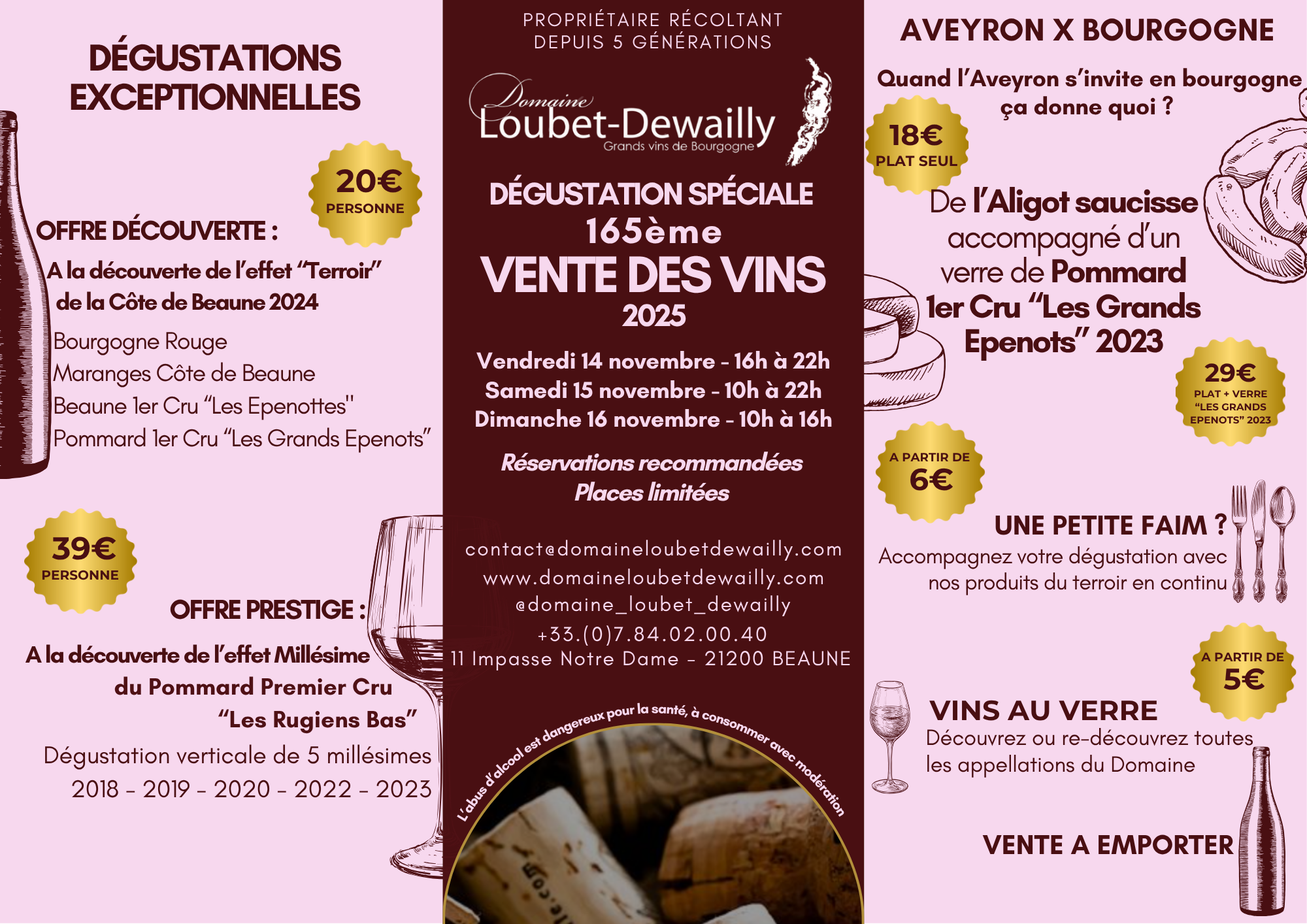Fiche informations ventes des vins 2025