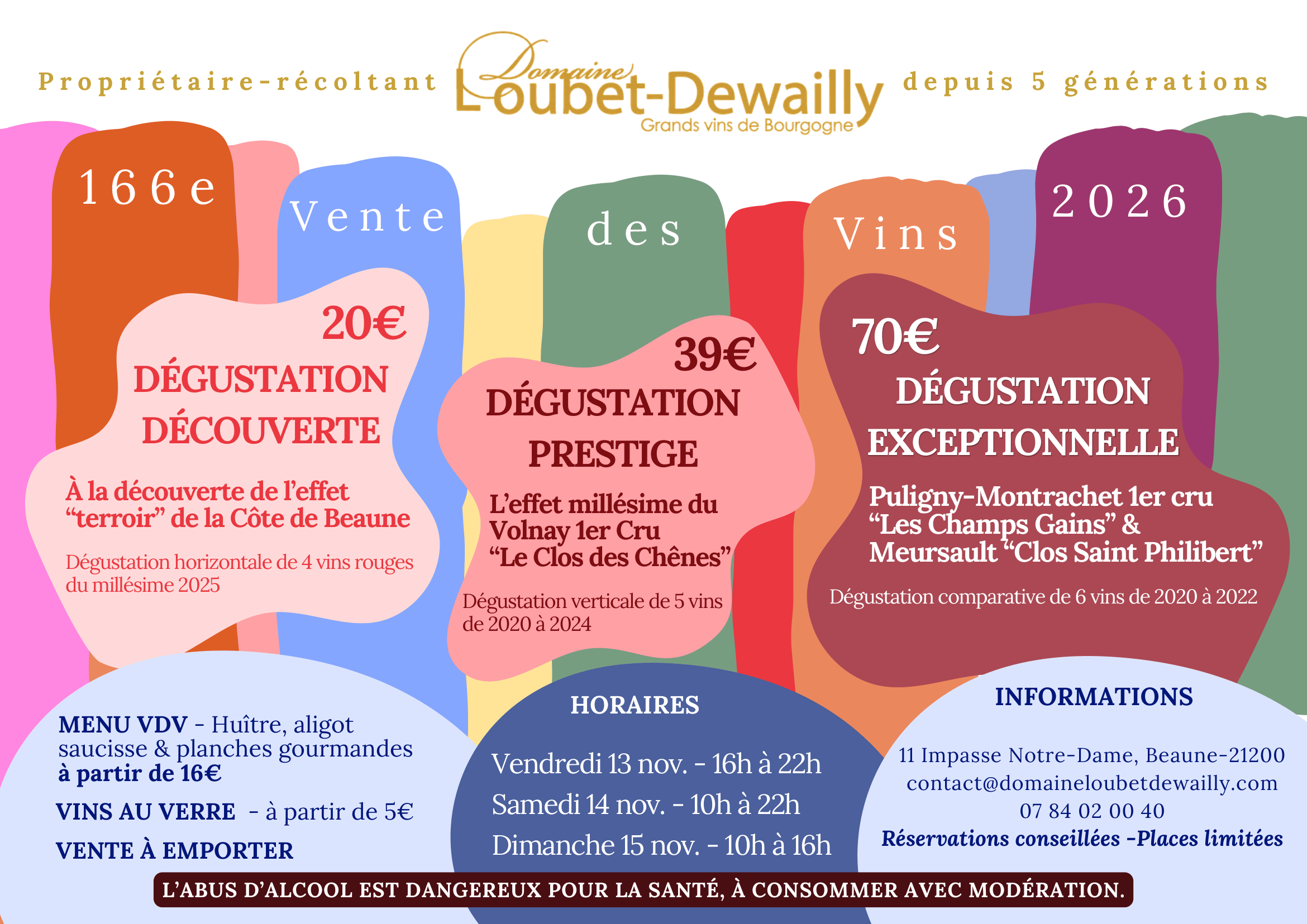 Descriptif vente des vins dégustations spéciales 2026